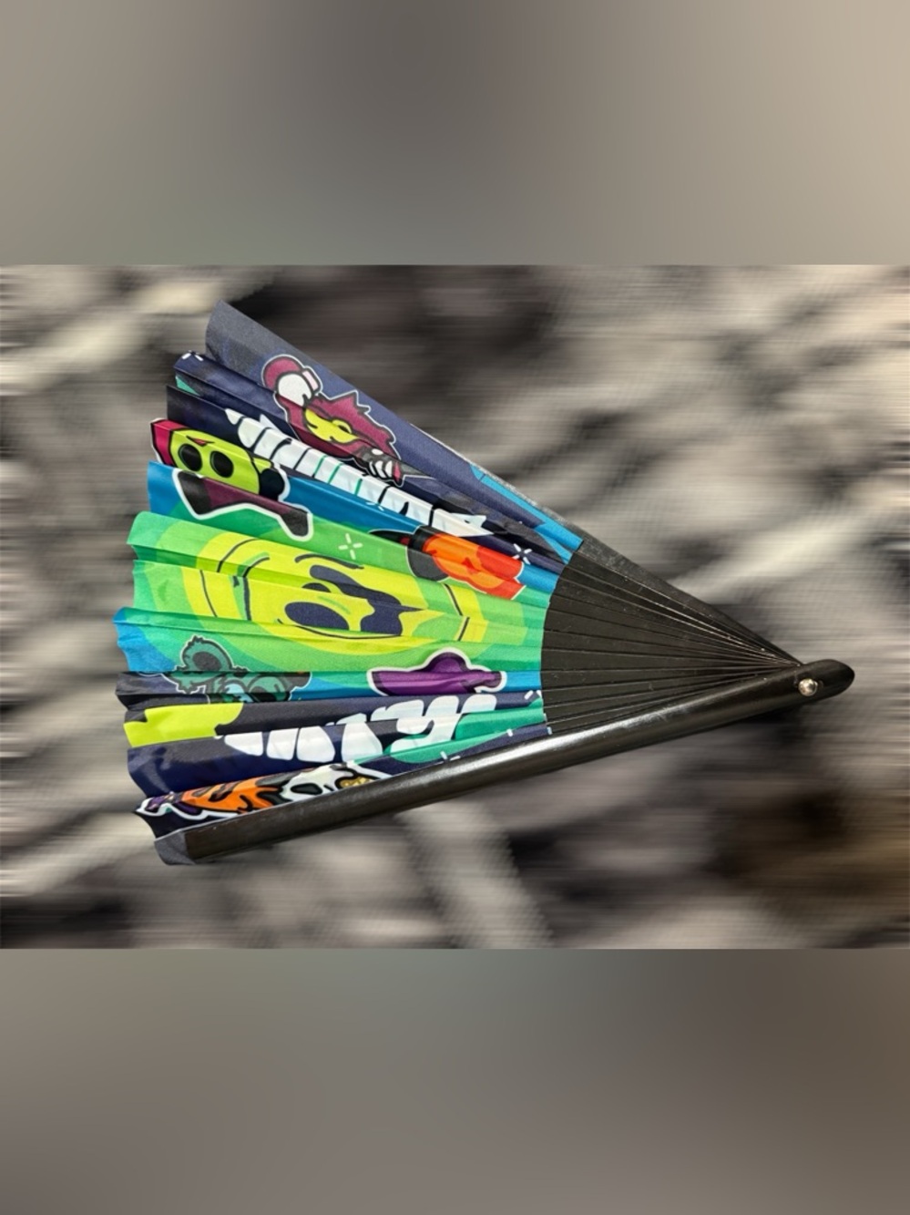 Colorful Spooky Graphic Folding Hand Fan